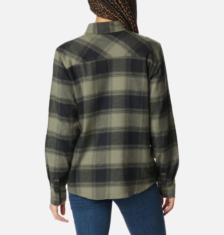 Camasa Columbia Clay Hills Stretch Flannel Dama Masline Verzi | EZ798MSZ0