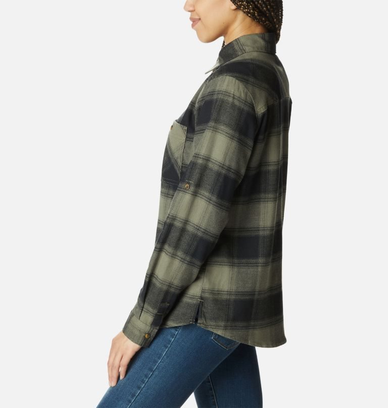 Camasa Columbia Clay Hills Stretch Flannel Dama Masline Verzi | EZ798MSZ0