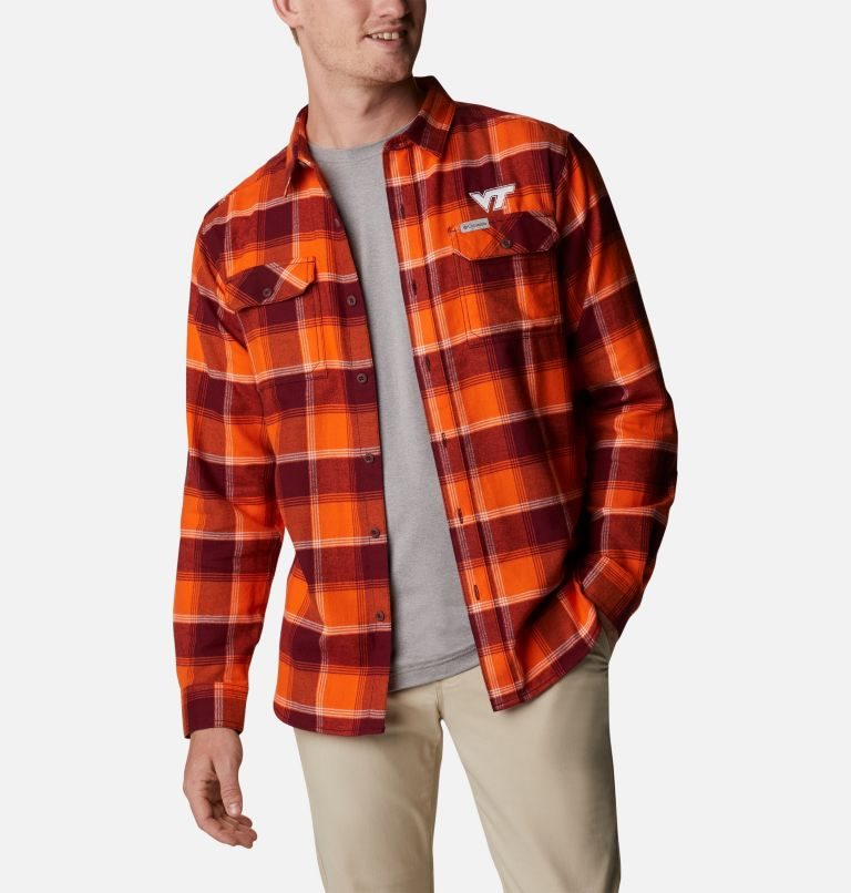 Camasa Columbia Collegiate Flare Gun Flannel Long Sleeve - Virginia Tech Barbati Portocalii | DOZ70SQM9