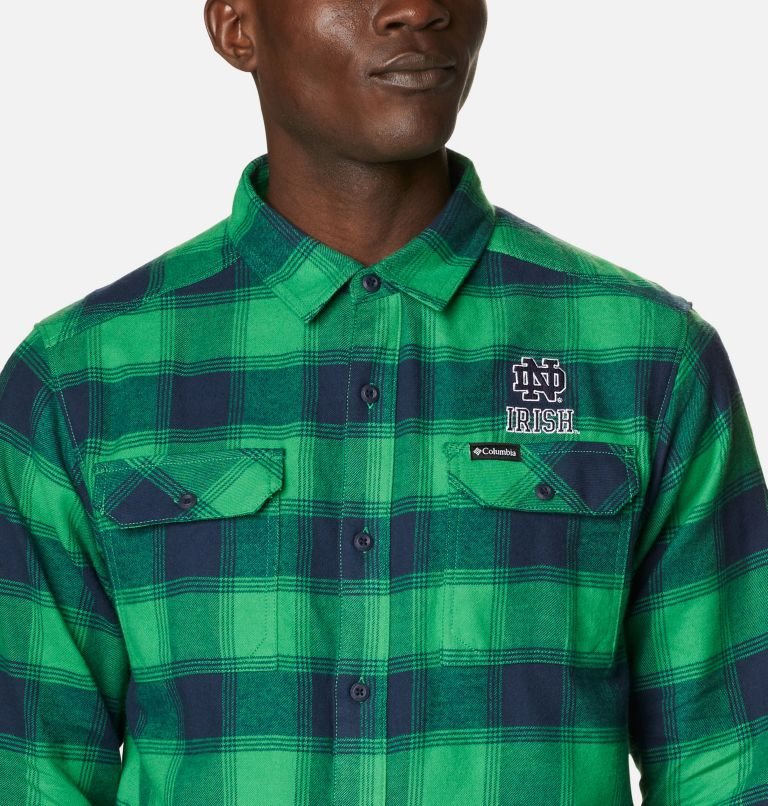 Camasa Columbia Collegiate Flare Gun Flannel Long Sleeve - Notre Dame Barbati Verzi | SX8AZ1SMQ