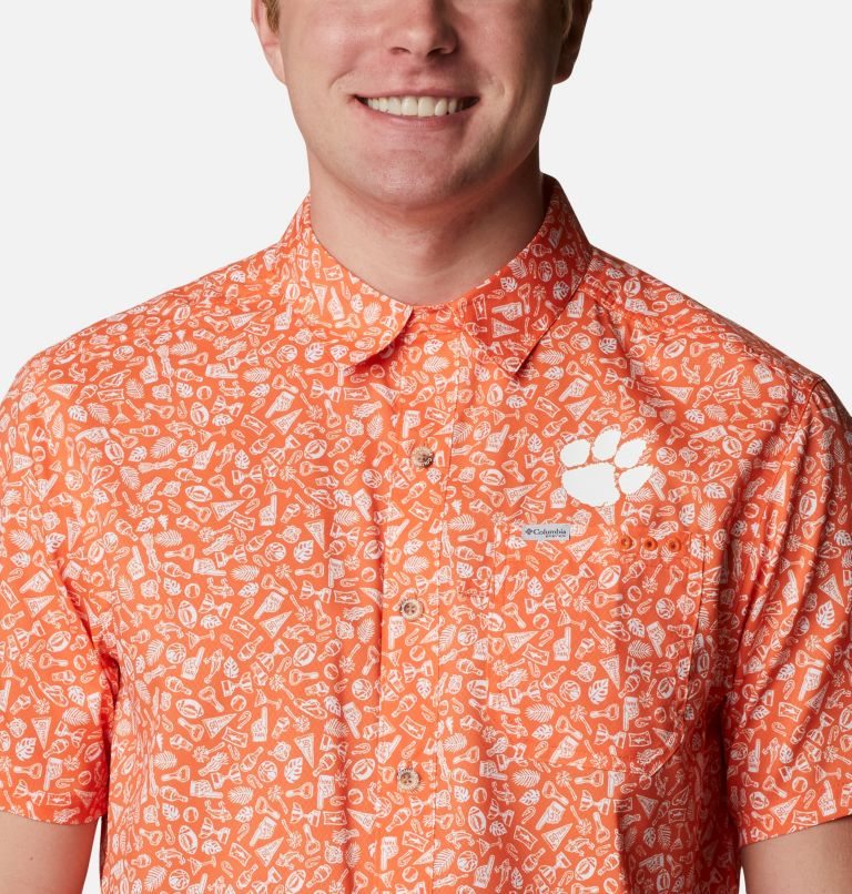 Camasa Columbia Collegiate PFG Super Slack Tide - Clemson Barbati Portocalii | EF0AQ17ZM