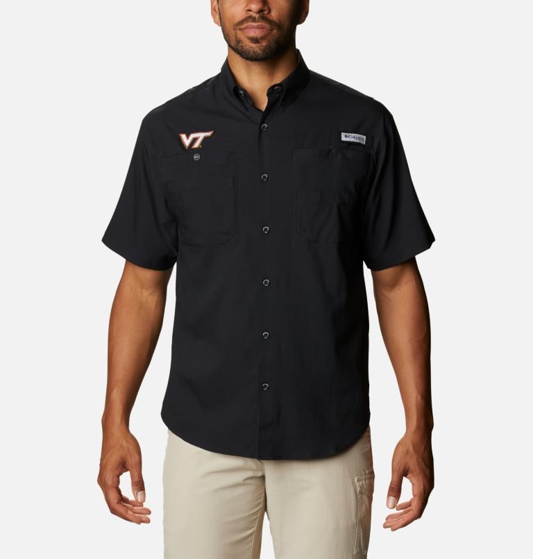 Camasa Columbia Collegiate PFG Tamiami Scurte Sleeve - Virginia Tech Barbati Negrii | BQ8QASZ10