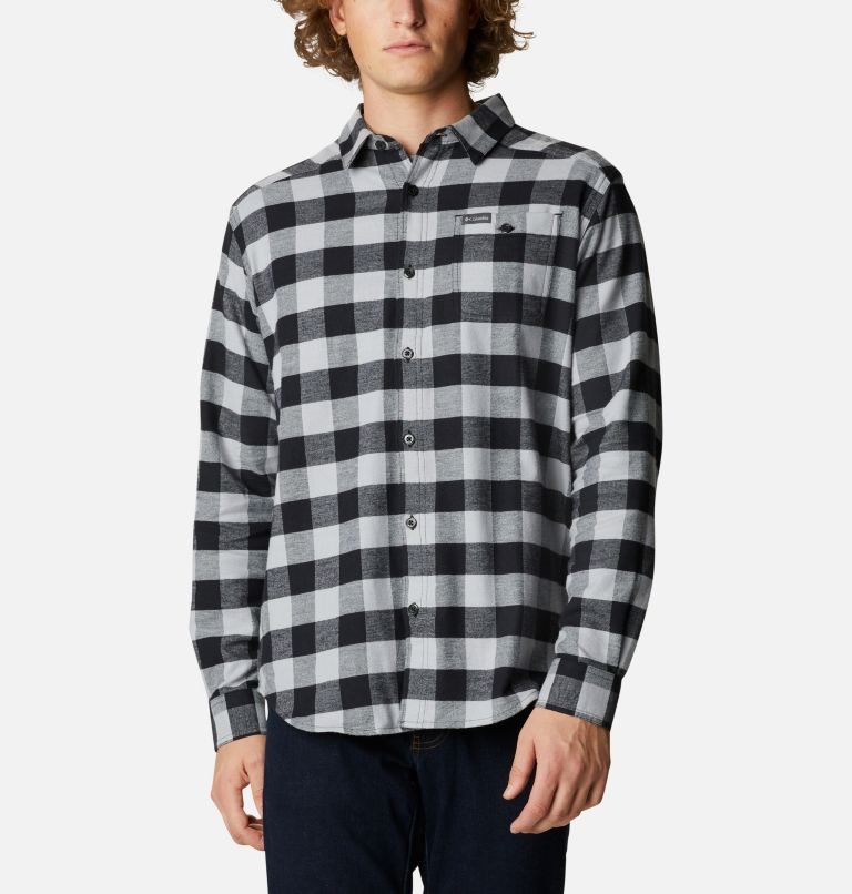 Camasa Columbia Cornell Woods Flannel Long Sleeve Barbati Negrii Gri | SYS8A07MQ