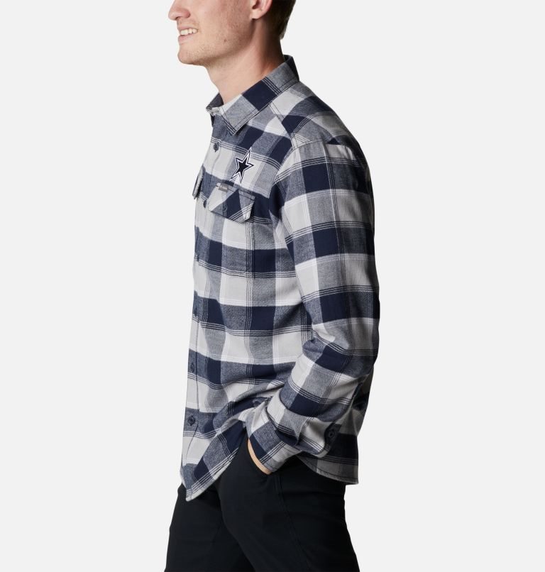 Camasa Columbia Flare Gun Flannel Long Sleeve - Dallas Cowboys Barbati Negrii Gri | DOMA1798Z