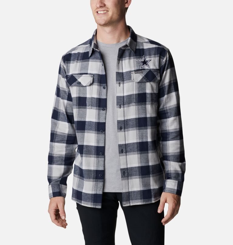 Camasa Columbia Flare Gun Flannel Long Sleeve - Dallas Cowboys Barbati Negrii Gri | DOMA1798Z