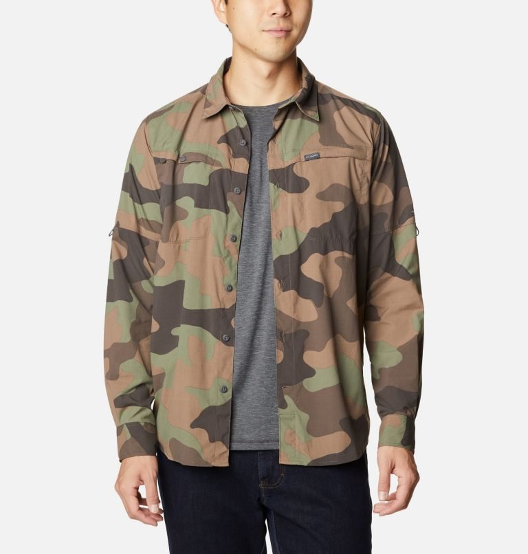 Camasa Columbia Newton Ridge Printed Long Sleeve Barbati Camuflaj | NMM80ZQAS