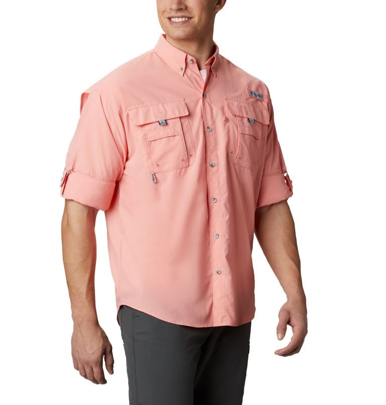 Camasa Columbia PFG Bahama II Long Sleeve Barbati Roz | JS8190MQZ