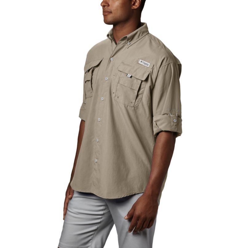 Camasa Columbia PFG Bahama II Long Sleeve Barbati Kaki | URAQS0791