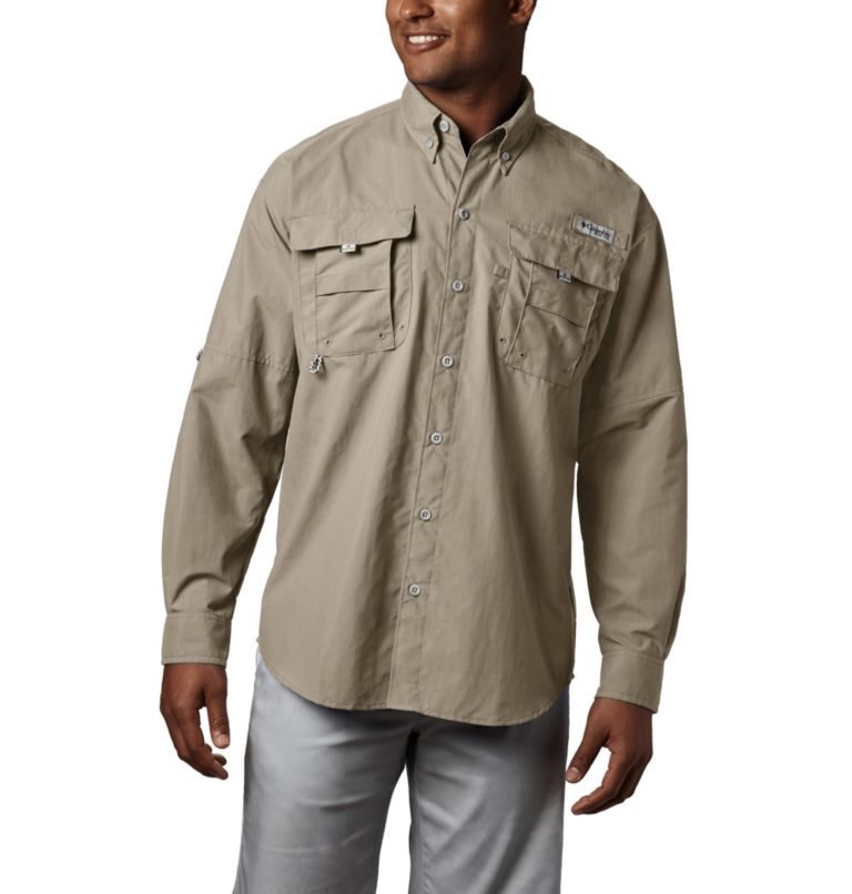 Camasa Columbia PFG Bahama II Long Sleeve Barbati Kaki | URAQS0791