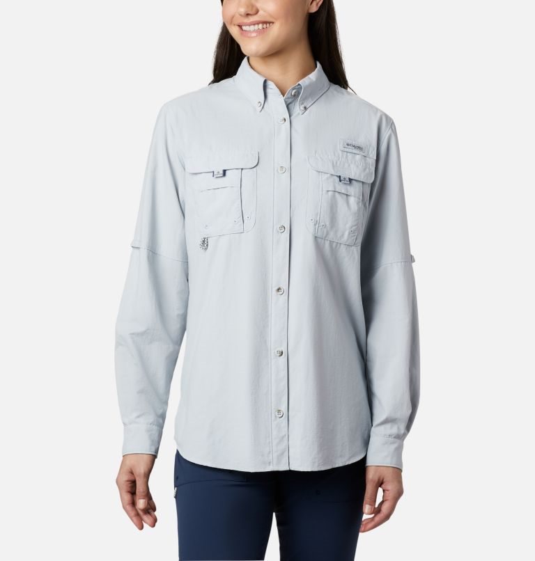 Camasa Columbia PFG Bahama Long Sleeve Dama Gri Deschis | HB1AM7Z09