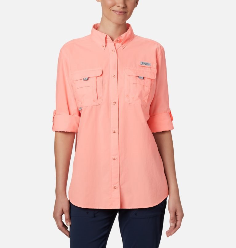 Camasa Columbia PFG Bahama Long Sleeve Dama Roz | MBMA0SQZ8