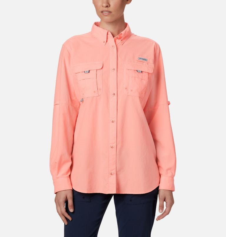 Camasa Columbia PFG Bahama Long Sleeve Dama Roz | MBMA0SQZ8