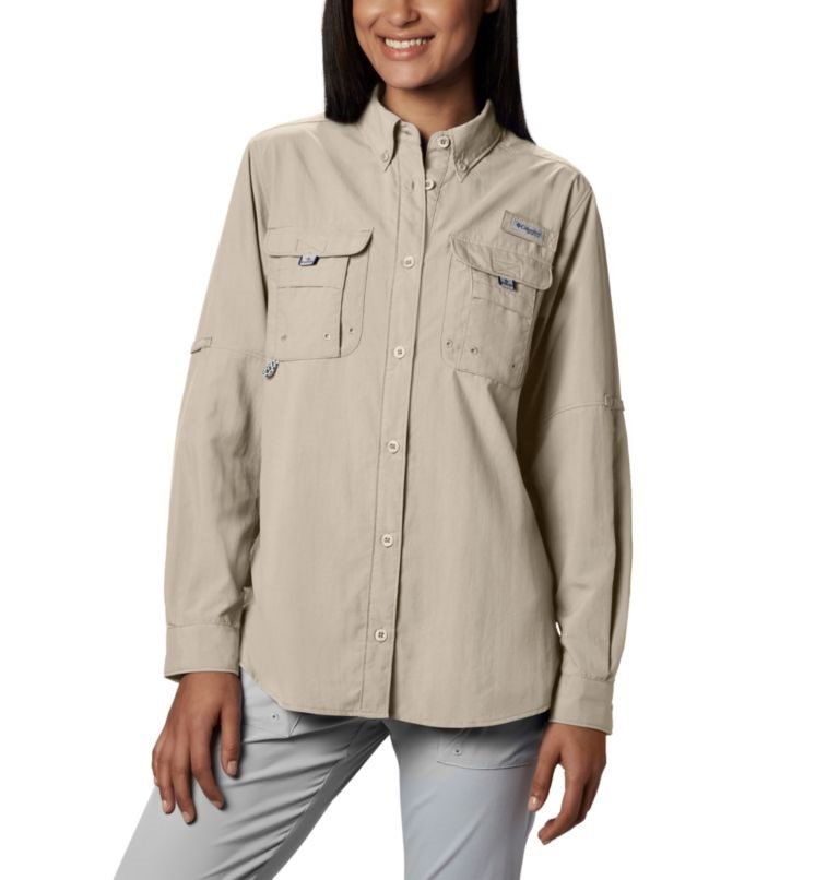 Camasa Columbia PFG Bahama Long Sleeve Dama Gri Deschis | QYA1SQ709