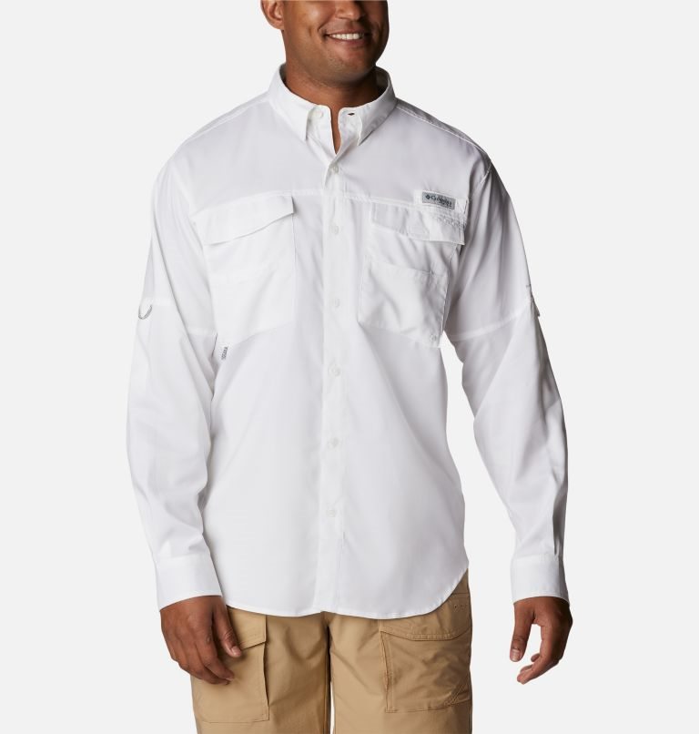 Camasa Columbia PFG Blood and Guts IV Woven Long Sleeve Barbati Albi | VDAMQ7189