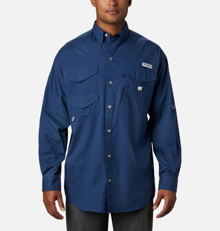 Camasa Columbia PFG Bonehead Long Sleeve Barbati Bleumarin | QEM97Z081