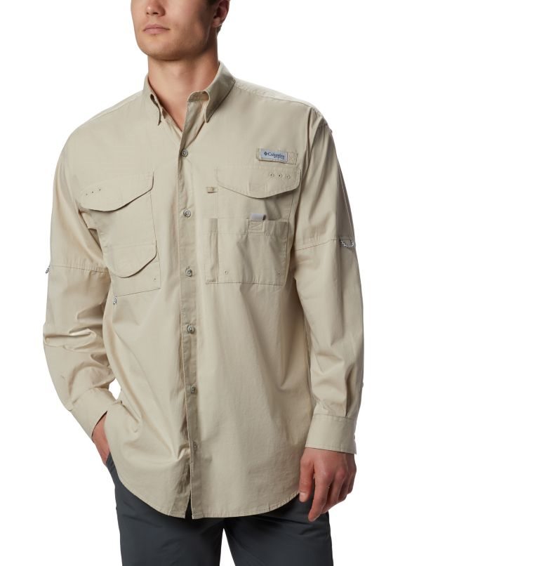 Camasa Columbia PFG Bonehead Long Sleeve Barbati Kaki | VRM718Q9S