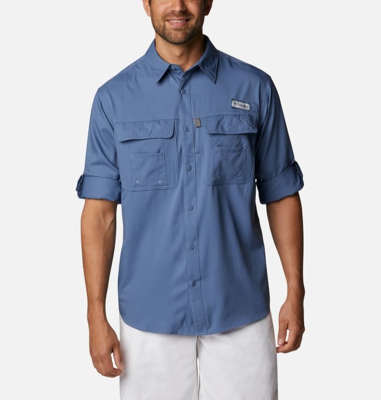 Camasa Columbia PFG Drift Guide Woven Long Sleeve Barbati Albastri | HL80A7ZQM