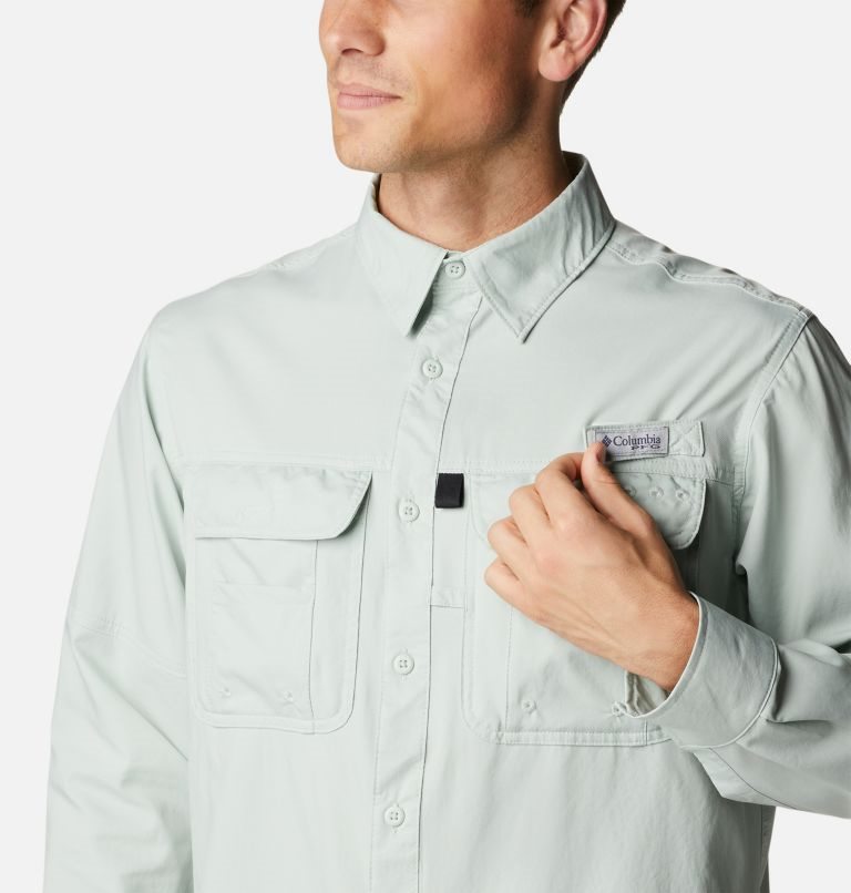 Camasa Columbia PFG Drift Guide Woven Long Sleeve Barbati Verde Menta | SD89QSAZM