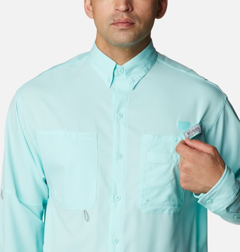 Camasa Columbia PFG Jekyll Island Long Sleeve Barbati Turcoaz | AJ0A87ZQ1