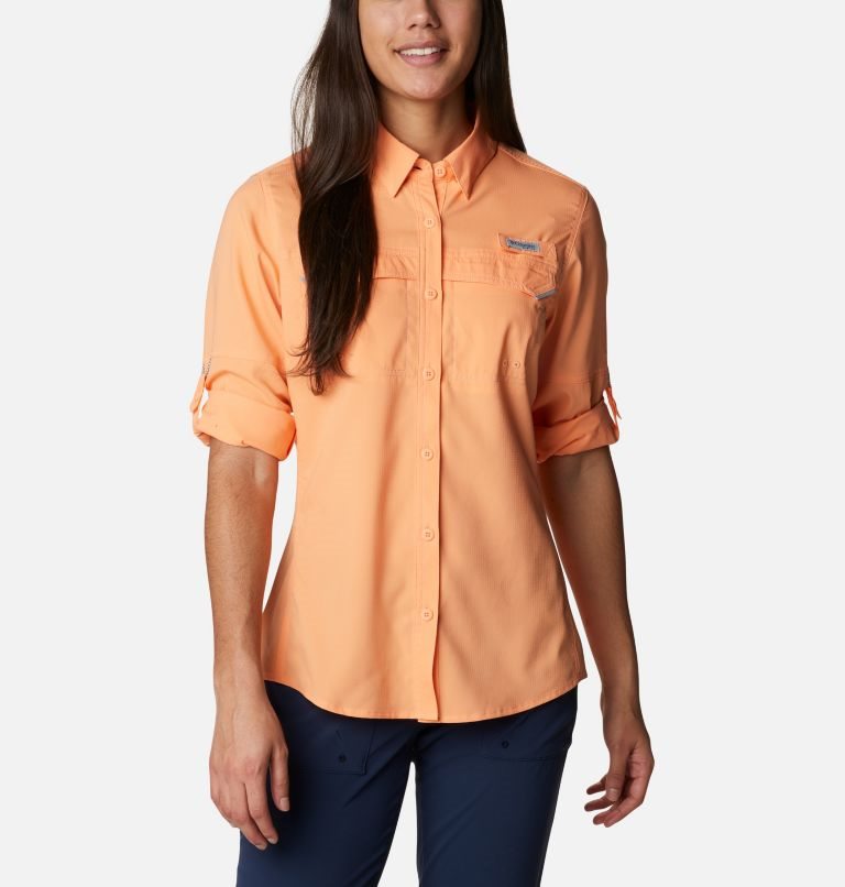 Camasa Columbia PFG Lo Drag Long Sleeve Dama Portocalii | EDZ18A07M