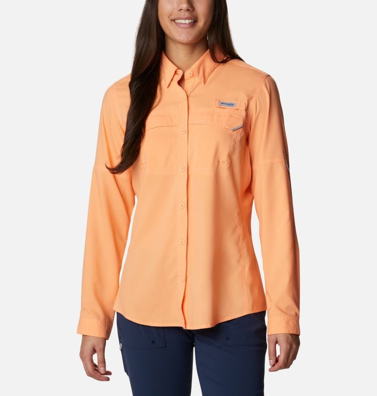 Camasa Columbia PFG Lo Drag Long Sleeve Dama Portocalii | EDZ18A07M