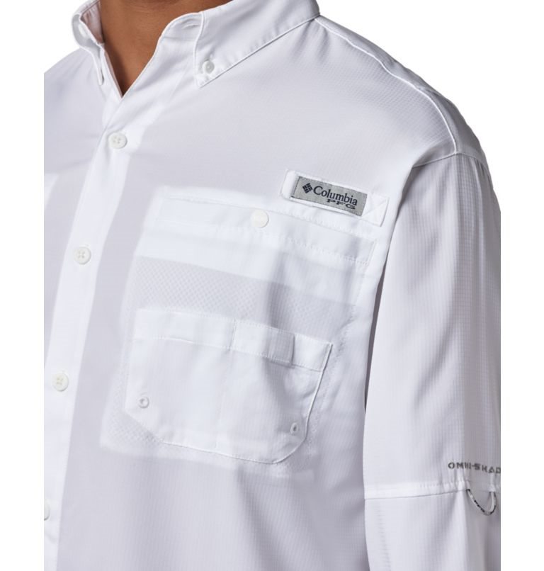 Camasa Columbia PFG Tamiami II Long Sleeve Barbati Albi | XR01Z7QMS