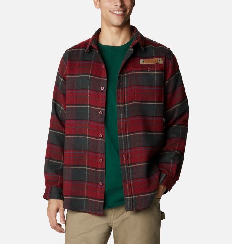 Camasa Columbia Roughtail Field Heavyweight Flannel Barbati Rosii | GOS0A8ZQ9