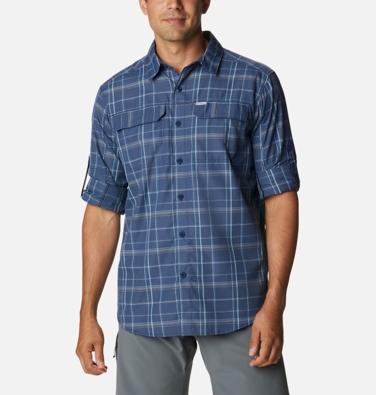 Camasa Columbia Silver Ridge 2.0 Plaid Long Sleeve Barbati Bleumarin | GN987MQ0S