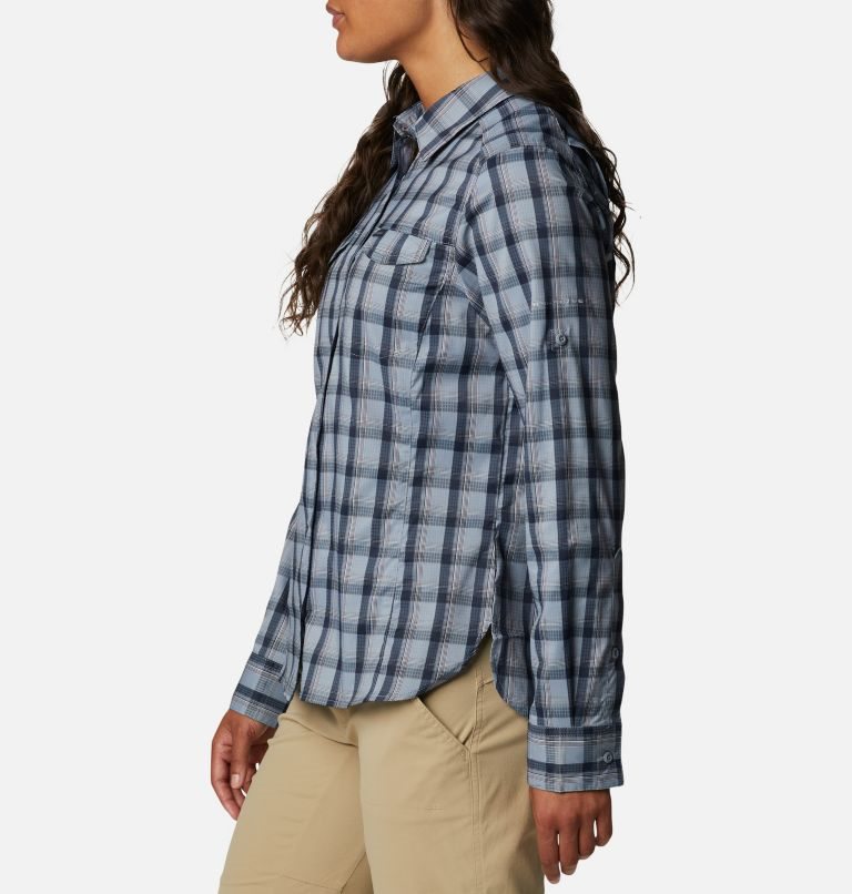 Camasa Columbia Silver Ridge Lite Plaid Long Sleeve Dama Albastri | OPQS719ZM