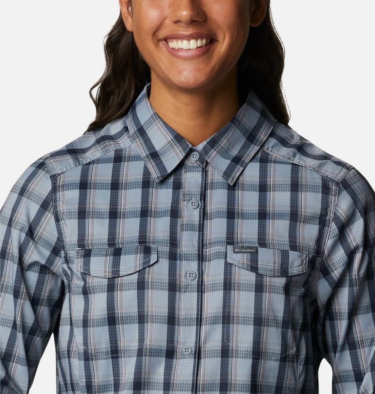 Camasa Columbia Silver Ridge Lite Plaid Long Sleeve Dama Albastri | OPQS719ZM