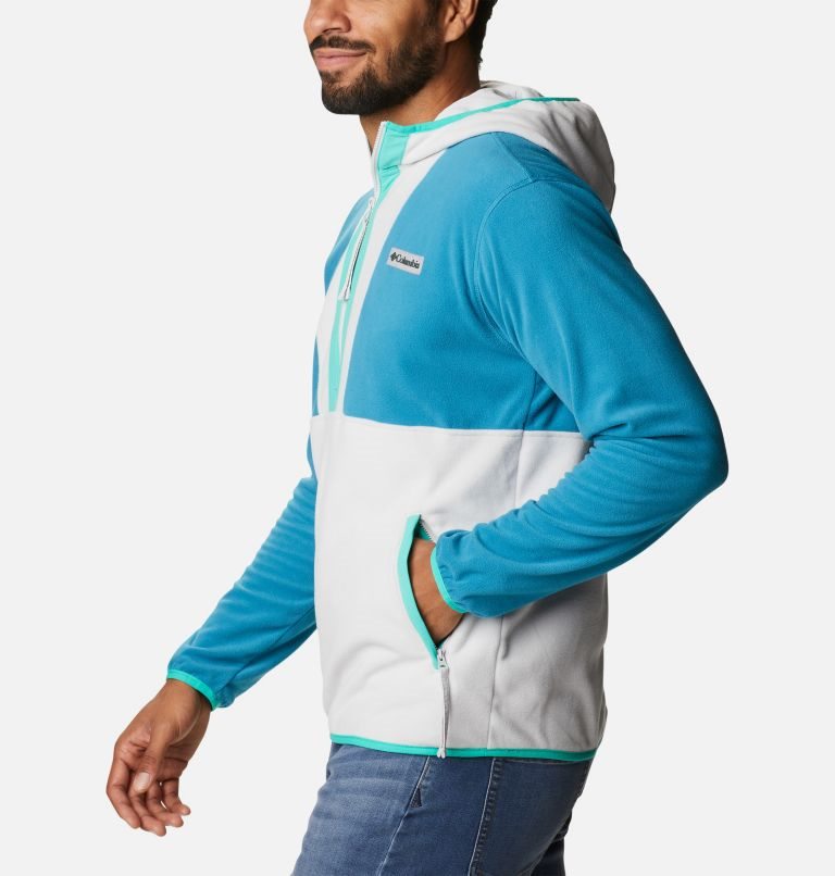 Hanorac Cu Gluga Columbia Back Bowl Lite Half Zip Fleece Barbati Turcoaz Albi | FO01SZQM7