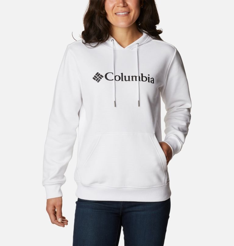 Hanorac Cu Gluga Columbia Logo Dama Albi | FC18QM97A