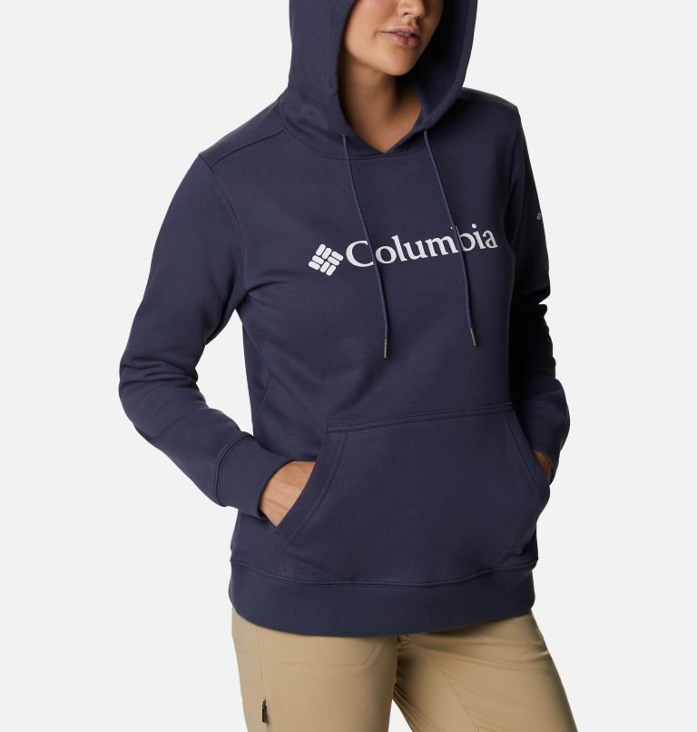 Hanorac Cu Gluga Columbia Logo Dama Bleumarin | HB917ZQ08