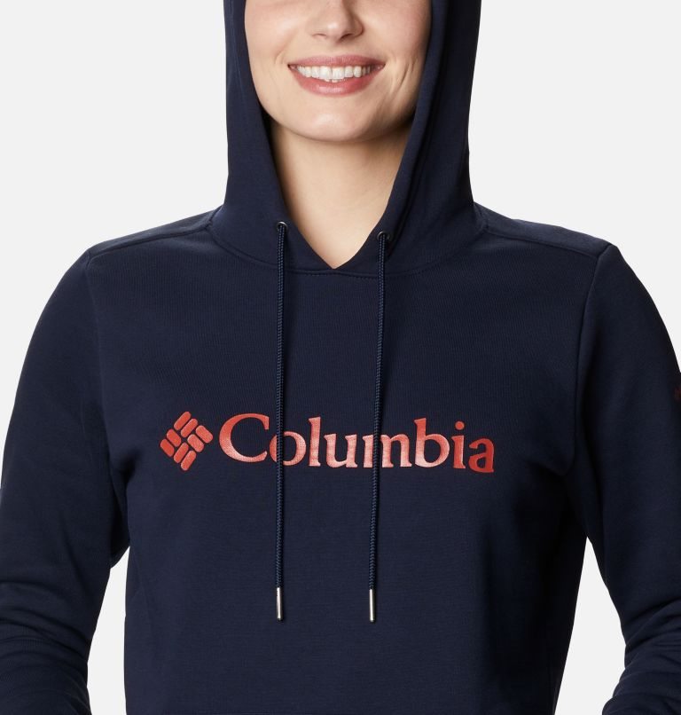 Hanorac Cu Gluga Columbia Logo Dama Bleumarin | MDZQM098S