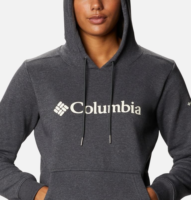 Hanorac Cu Gluga Columbia Logo Dama Gri Inchis | CW8S70Q91