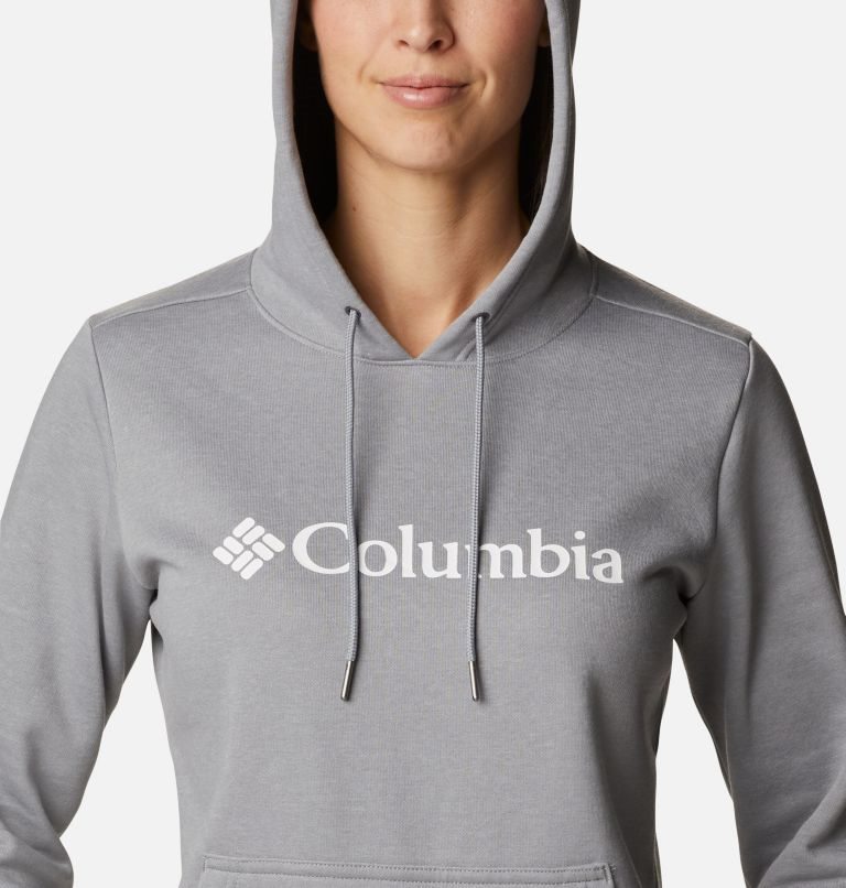 Hanorac Cu Gluga Columbia Logo Dama Gri Deschis | TNS0917Q8