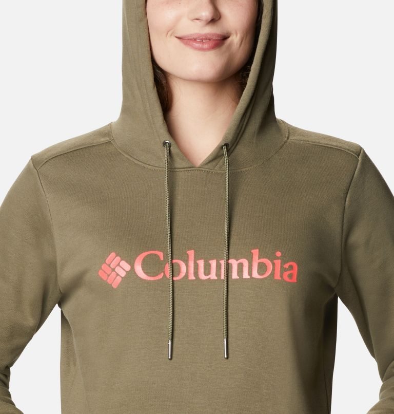 Hanorac Cu Gluga Columbia Logo Dama Masline Verzi | LH09MSQ7Z