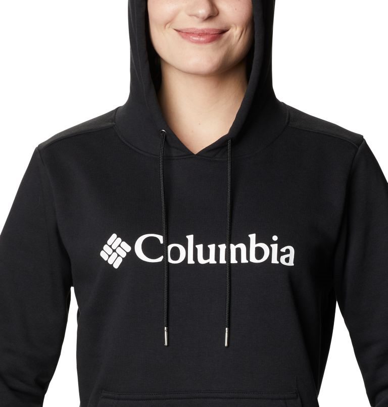 Hanorac Cu Gluga Columbia Logo Dama Negrii | FLZA8M9Q7