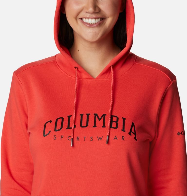 Hanorac Cu Gluga Columbia Logo Dama Rosii | JI8MSA907