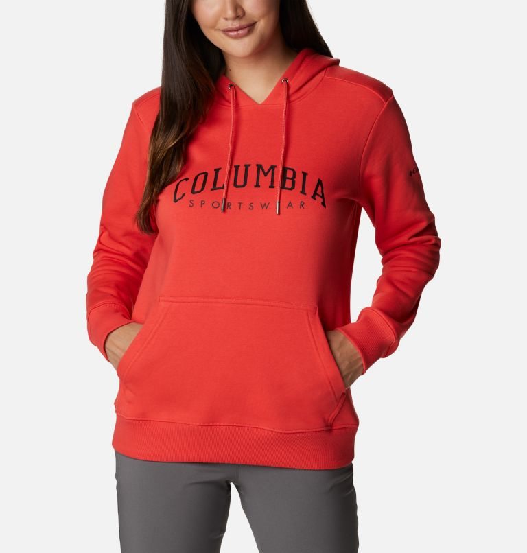 Hanorac Cu Gluga Columbia Logo Dama Rosii | JI8MSA907