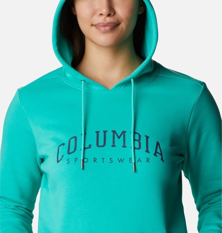 Hanorac Cu Gluga Columbia Logo Dama Turcoaz | JNQ81SAM7