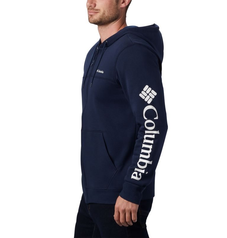 Hanorac Cu Gluga Columbia Logo Full Zip Fleece Barbati Bleumarin | SM9QM718Z