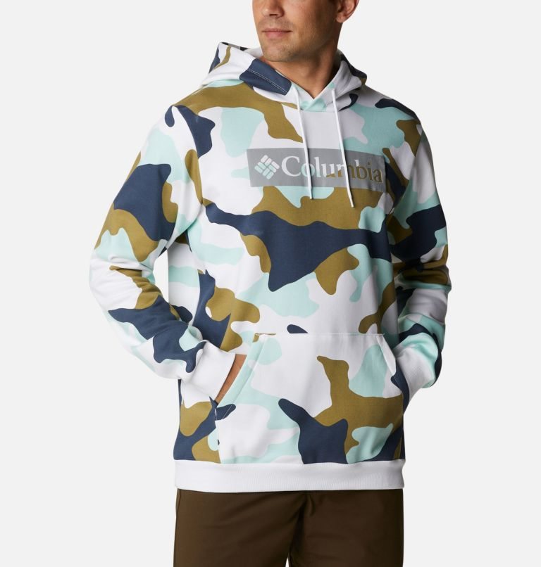 Hanorac Cu Gluga Columbia Logo Printed Barbati Camuflaj | UZ19ZQ8M7