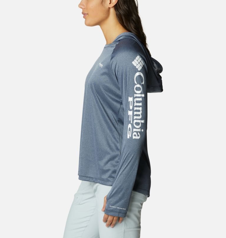 Hanorac Cu Gluga Columbia PFG Tidal Tee Heather Dama Bleumarin | JD01A9Q7M