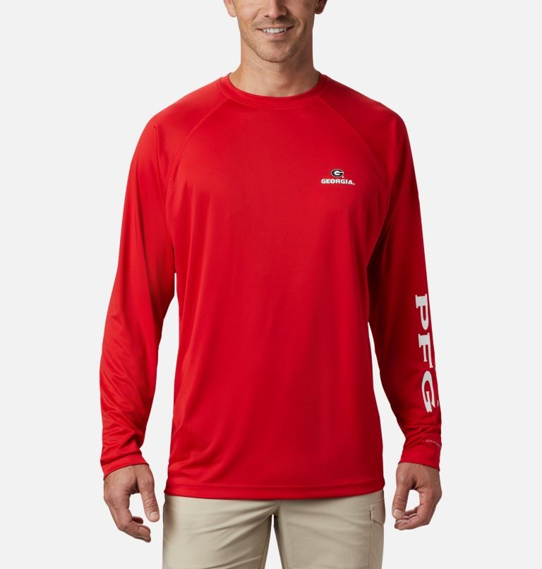 Hanorace Columbia Collegiate PFG Terminal Tackle Long Sleeve - Georgia Barbati Rosii | IJZS7M0AQ