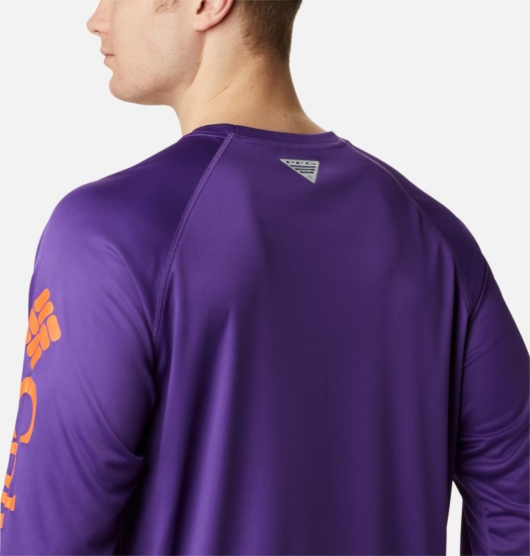 Hanorace Columbia Collegiate PFG Terminal Tackle Long Sleeve - Clemson Barbati Violet | UCS8Q1Z0M