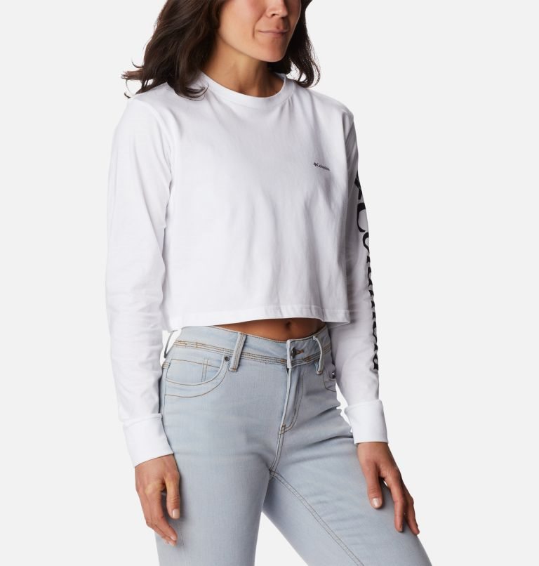 Hanorace Columbia North Cascades Long Sleeve Cropped Dama Albi | BI718MSZ9