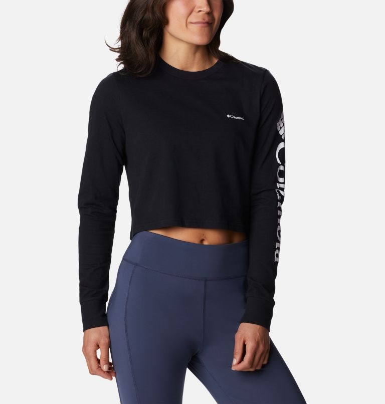 Hanorace Columbia North Cascades Long Sleeve Cropped Dama Negrii | VDQM781S0