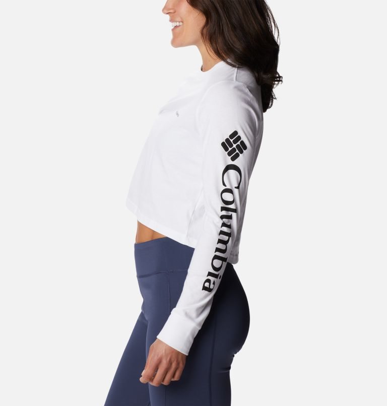 Hanorace Columbia North Cascades Long Sleeve Cropped Dama Albi | YAMQZ09S1