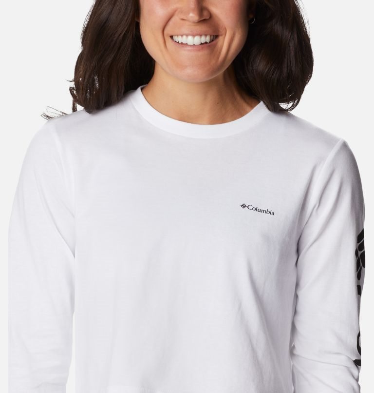 Hanorace Columbia North Cascades Long Sleeve Cropped Dama Albi | YAMQZ09S1